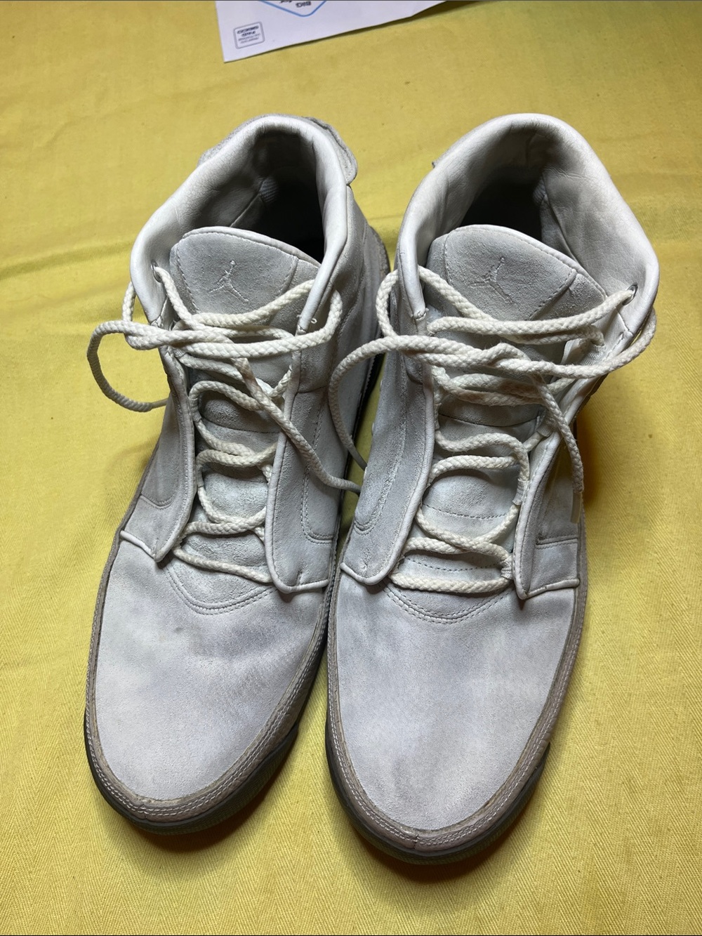 Jordan Men’s Off-White Suede High-Top Sneakers